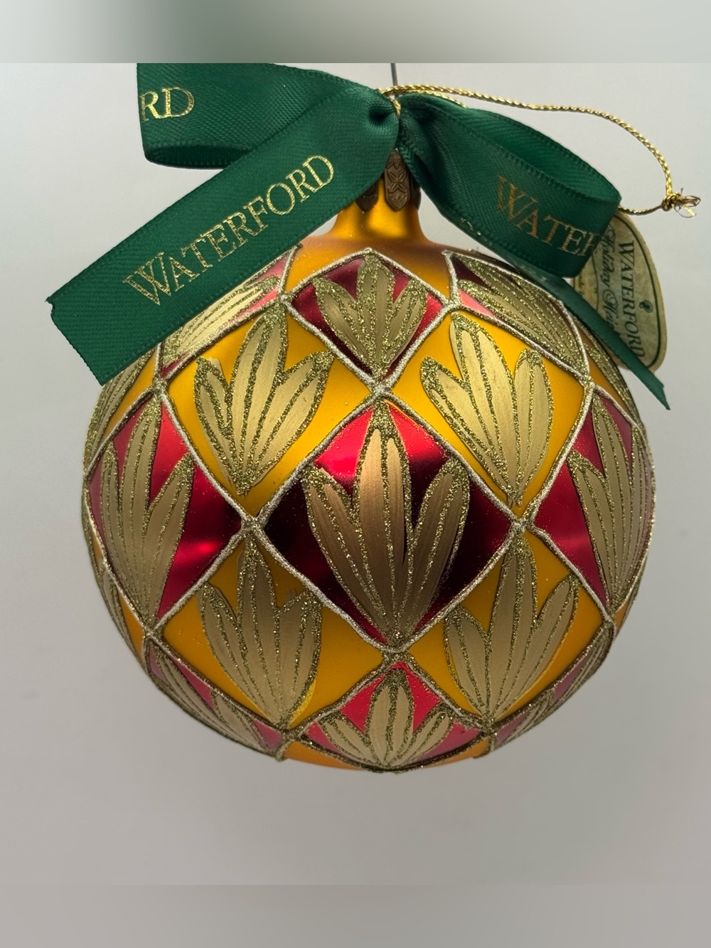 1999 Waterford Holiday Heirlooms Christmas Jubilee Ball Ornament Handmade Poland